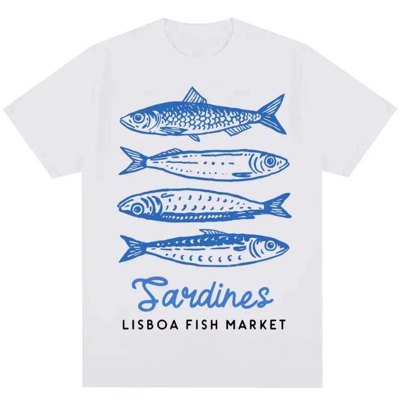 Women'S Fashion Market Size - เสื้อยืดลายตลาดปลาตลกๆ แฟชั่นน่ารักสไตล์ฮาราจูกุ คุณภาพสูง เสื้อยืดหลวมๆ สบายๆ สำหรับฤดูร้อน