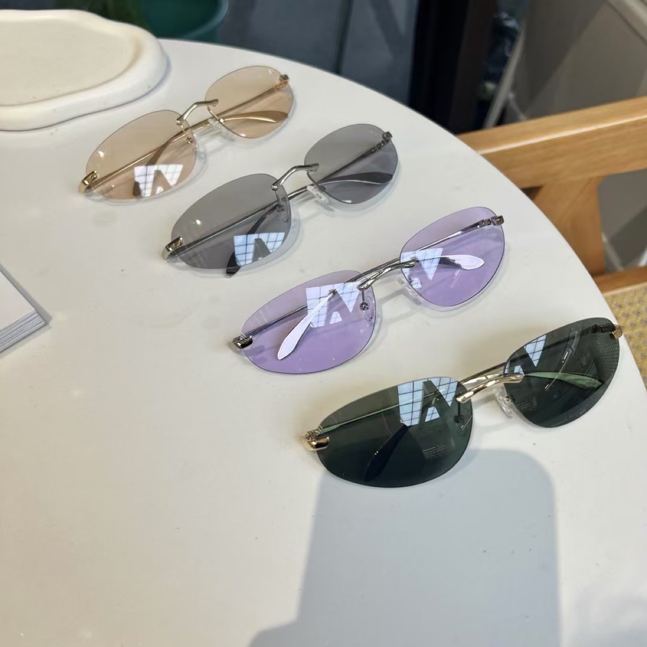 Women'S Fashion Essentials - แว่นกันแดดไร้ขอบ UV400, แว่นกันแดดแคทอายมินิมอลลิสต์สำหรับทุกเพศ, แว่นตาอเนกประสงค์น้ำหนักเบา, แกลเลอรี่และเดินทางที่จำเป็น