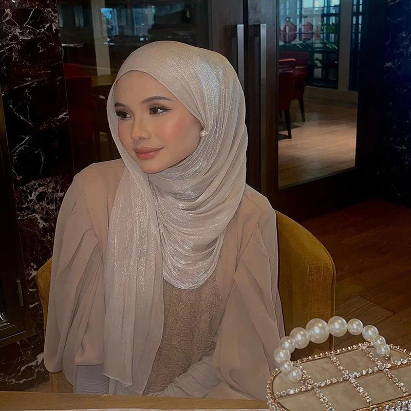 Women'S Fashion Headbands - ผ้าคลุมศีรษะฮิญาบผ้าไหมเนื้อมันวาวแบบยับ รุ่นใหม่ปี 2026 สำหรับผู้หญิง ผ้าคลุมฮิญาบมุสลิมแบบเรียบ ระบายอากาศได้ดี