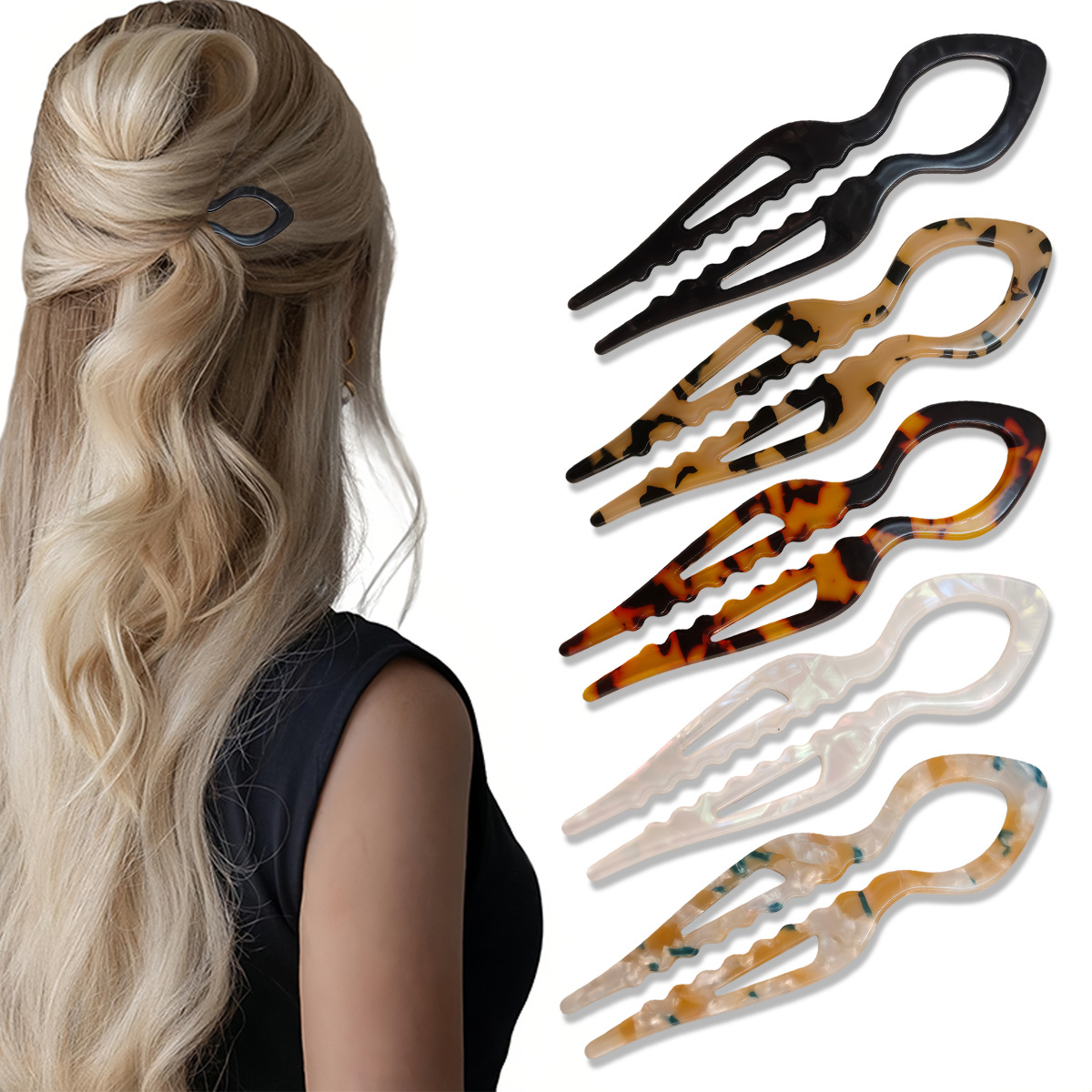 กิ๊บติดผมรูปตัวยู ลายกระดองเต่ - Women Fashion Hub บทวิจารณ์และราคา