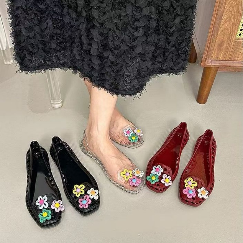 รองเท้าเจลลี่ลายดอกไม้แฮนด์เมด - Women'S Fashion Day บทวิจารณ์และราคา