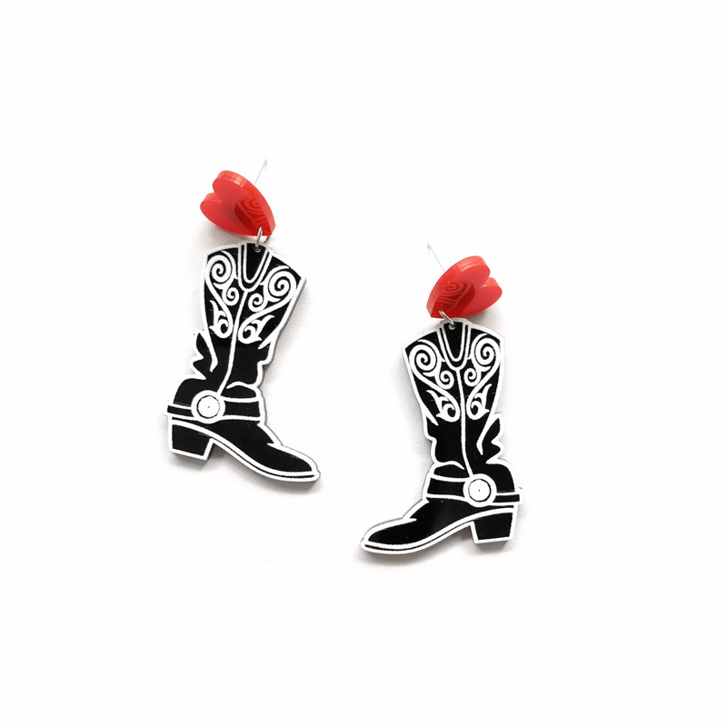 แฟชั่นคาวบอยสีดำรองเท้าสีขาว W - Women'S Fashion Wild West บทวิจารณ์และราคา
