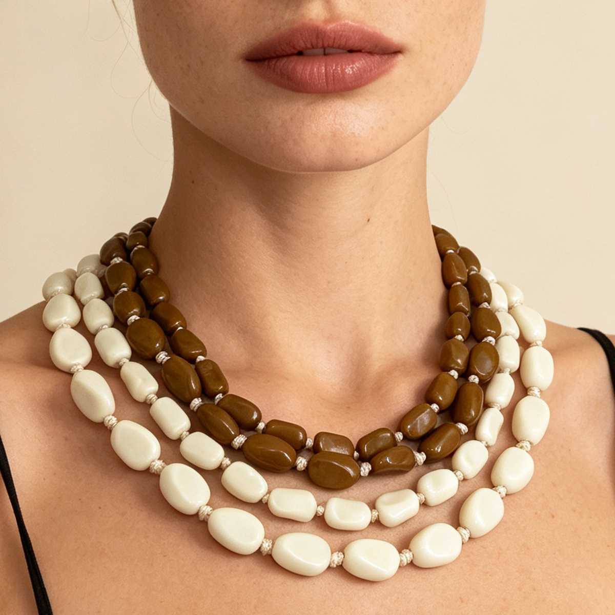 สร้อยคอลูกปัดสองชั้นทรงวงรีเรข - Women'S Fashion Ww2 บทวิจารณ์และราคา