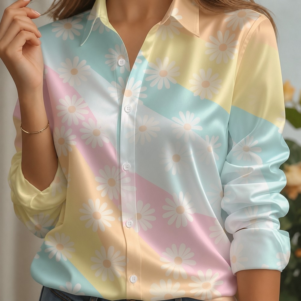 เสื้อเชิ้ตผู้หญิง ปกผ้าซาติน ล - Women'S Fashion Essentials บทวิจารณ์และราคา