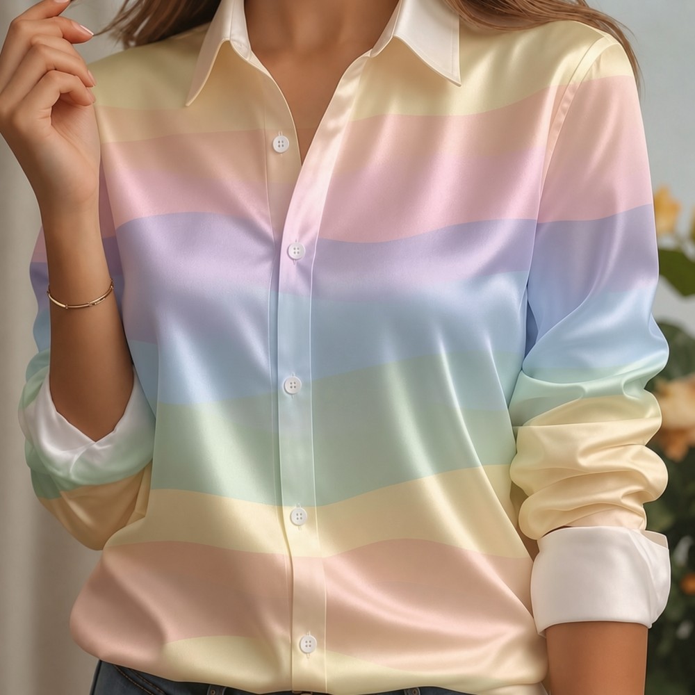 เสื้อเชิ้ตผู้หญิง ปกผ้าซาติน ล - Women'S Fashion Essentials บทวิจารณ์และราคา
