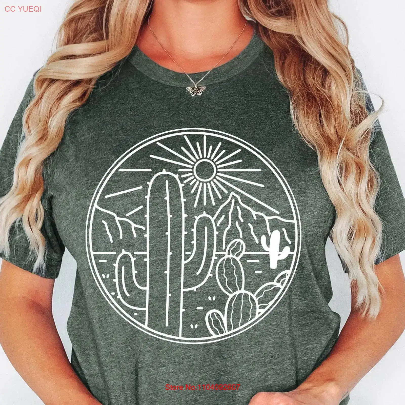เสื้อยืดลายทะเลทราย แคคตัส ผจญ - Women'S Fashion Wild West บทวิจารณ์และราคา