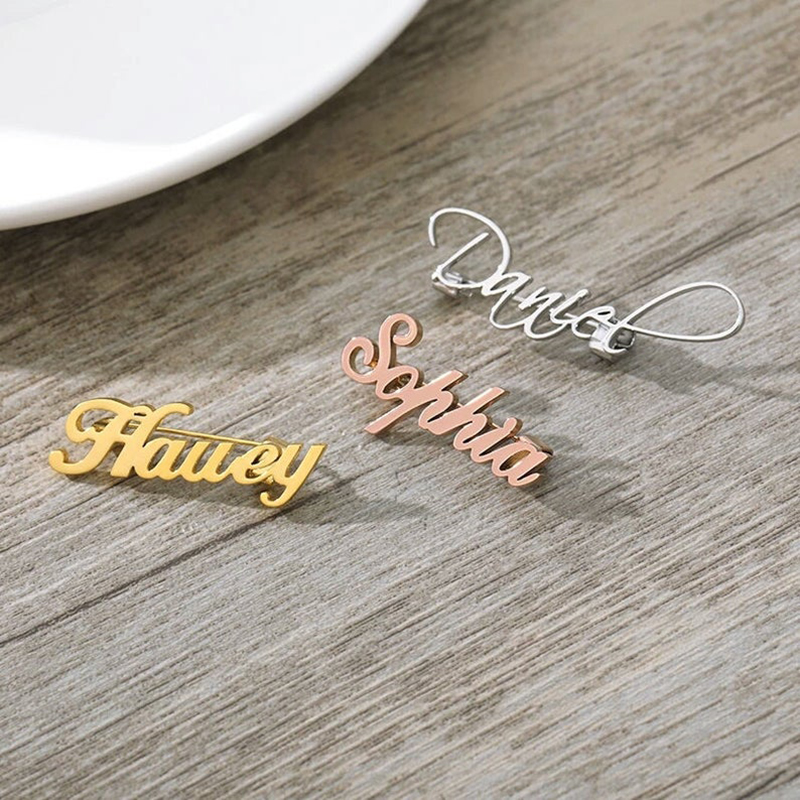 ใหม่ที่กําหนดเองชื่อเข็มกลัดตั - Women Fashion Logo Design บทวิจารณ์และราคา